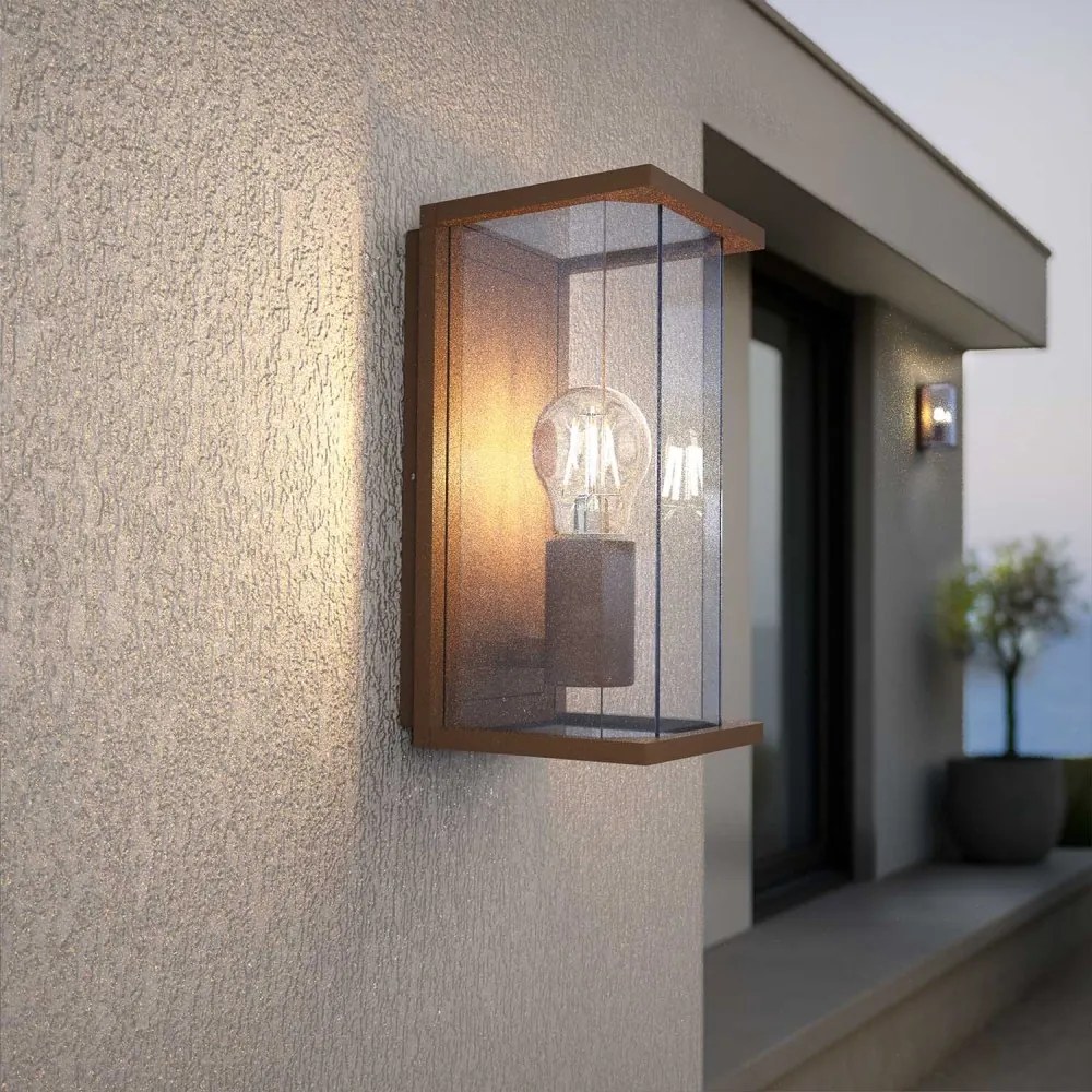 Applique Corten Mattone E27, IP54 per Esterni - Serie PRISM Base E27