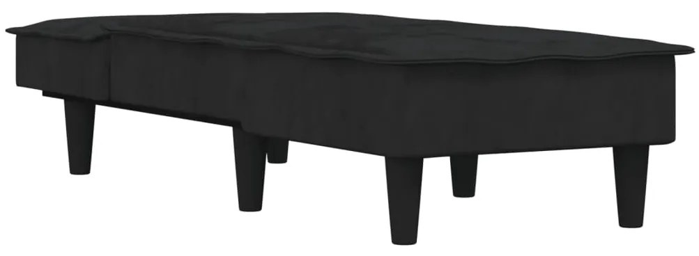 Chaise longue in velluto nero