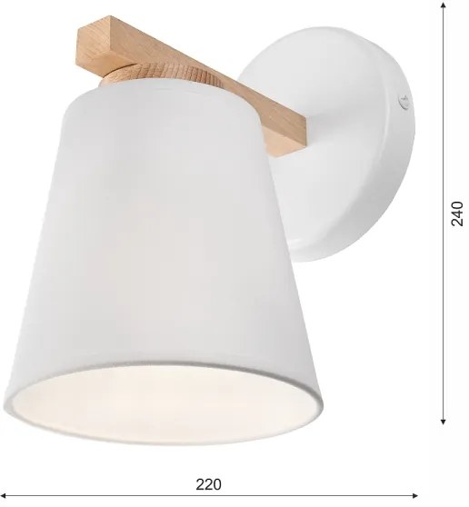 Lampada da parete ELLIE 1xE27/60W/230V bianco