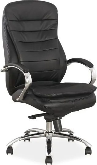 Sedia da ufficio Q-154 in ecopelle nera - L65 x H53 x 116h cm