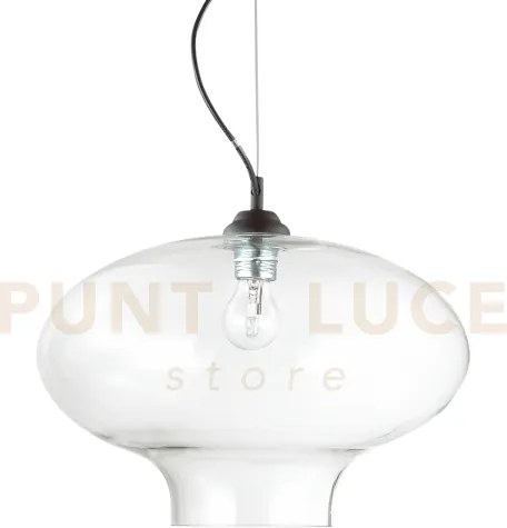 Bistro' lampadario a sospensione 1 luce attacco e27 trasparente d.40cm