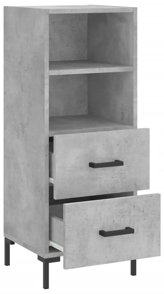 Credenza grigio cemento 34,5x34x90 cm in legno multistrato