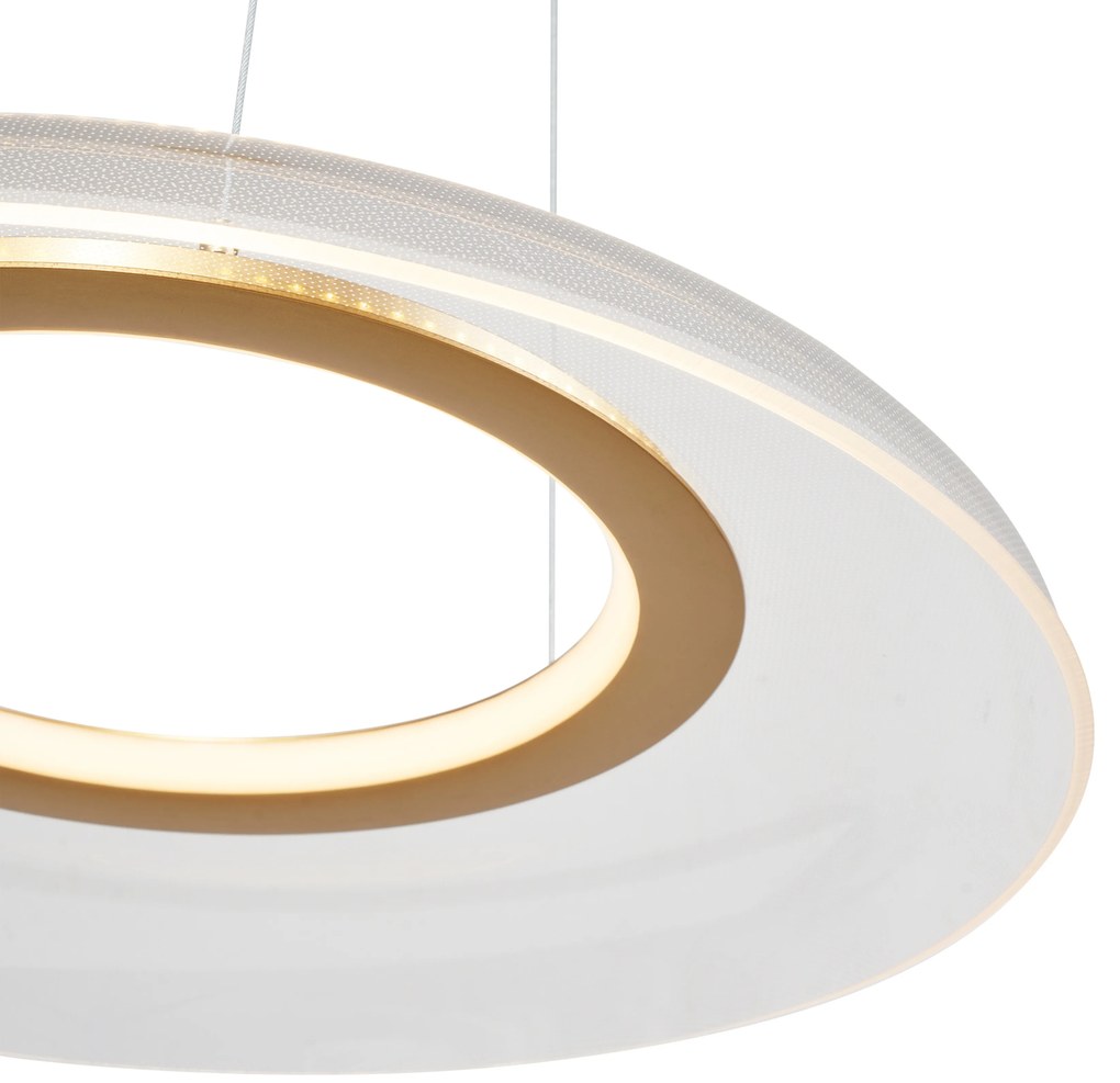 Lampada a sospensione di design oro e trasparente dimmerabile a 3 livelli - Scacrylic