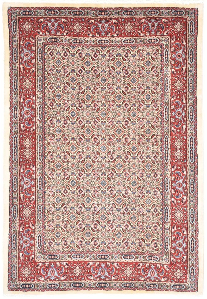 Moud Tappeto 150x100 Beige (Iran) Annodato A Mano