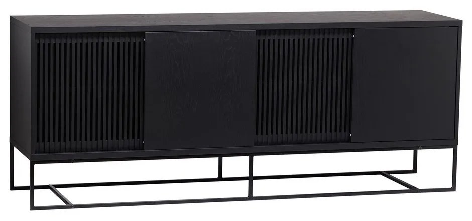 Cassettiera bassa nera in rovere 188x75 cm Ende - Woodman