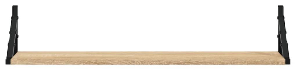 Mensole parete 2pz rovere sonoma 80x15x15,5cm legno multistrato