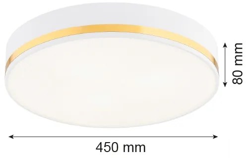 Argon 6138 - Plafoniera AMORE 3xE27/15W/230V diametro 45 cm bianco/oro