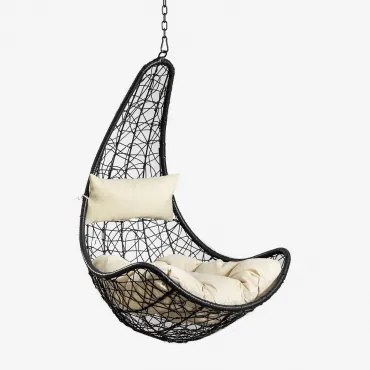 Poltrona sospesa con cuscino Danail Nero & Nessuna superficie - Sklum