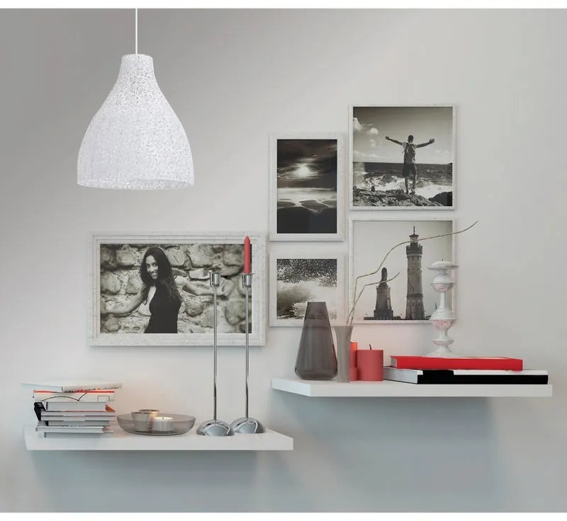 Lampadario Natura Zephir  bianco paralume bianco E27 Ø41cm LUSSIOL