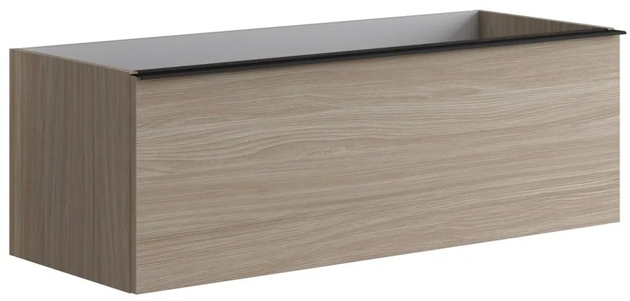 Mobile da bagno sospeso sotto lavabo L 120 x H 40 x P 45.5 cm olmo opaco, 2 cassetti Pixel plain