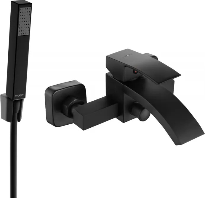 Mexen Libra R77 rubinetto per vasca con set doccia, nero - 74513R77-70