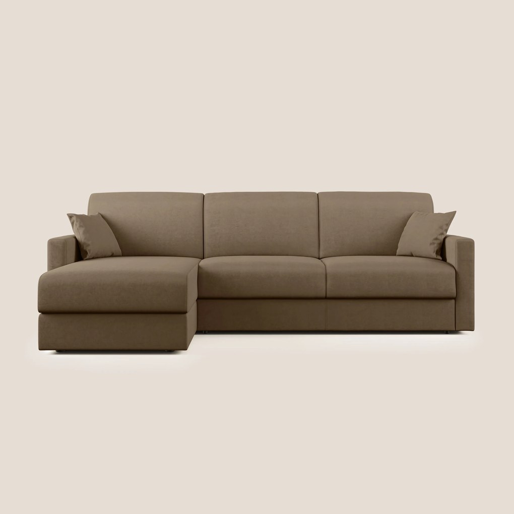 Chris Divano letto angolare con penisola in microfibra smacchiabile T11