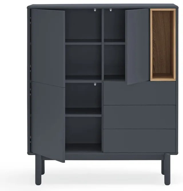 Cassettiera alta grigio scuro 100x120 cm Corvo - Teulat