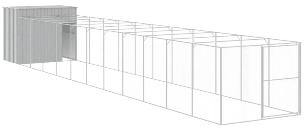 Casetta cani corsa grigio chiaro 214x1273x181cm acciaio zincato