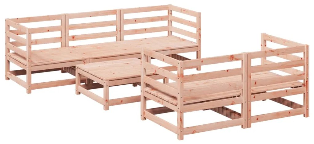 Set divani da giardino 6 pz in legno massello abete douglas