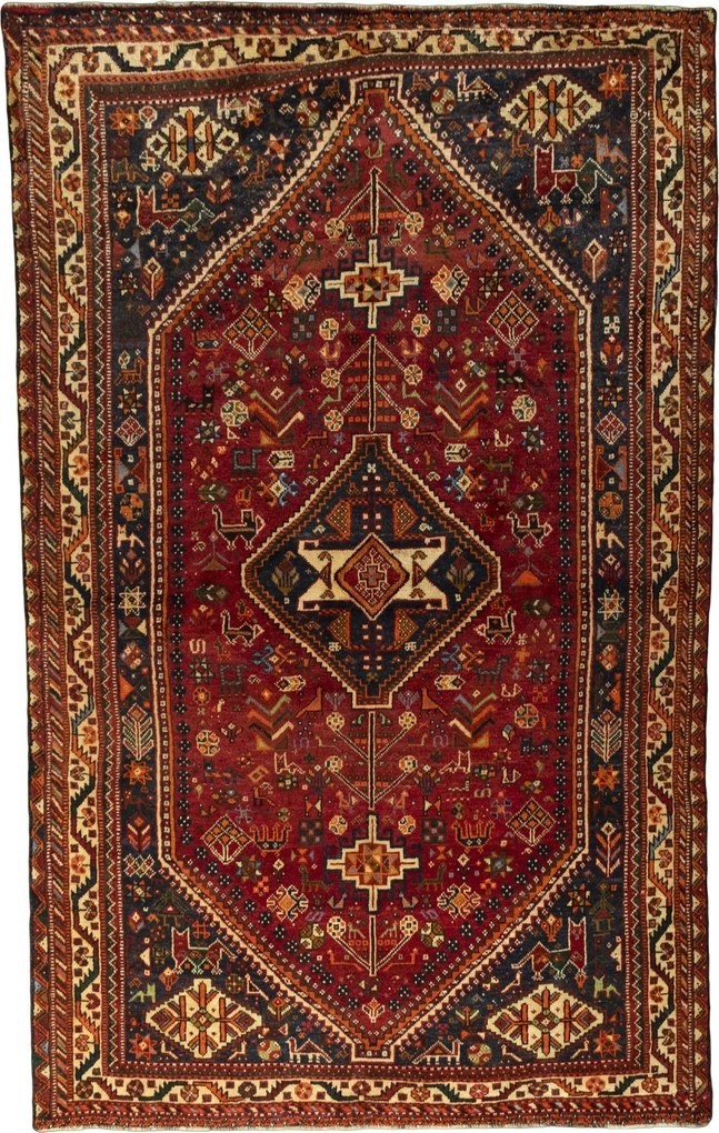 Shiraz Tappeto persiano 270 x 170 Rosso (Iran) Annodato A Mano