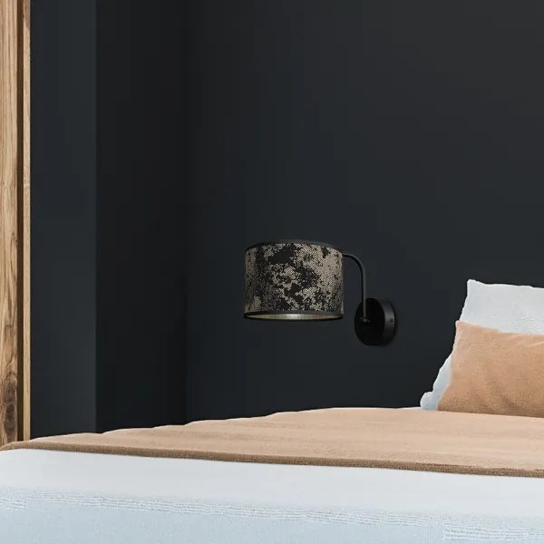 Applique SATINO 1xE27/60W/230V nera/oro