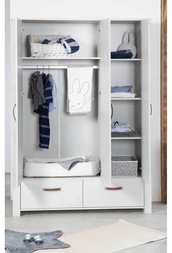 Armadio per bambini grigio chiaro 136x190 cm Mila - Roba