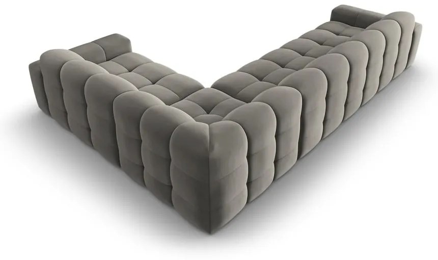 Divano angolare in velluto grigio (angolo destro) Kendal - Micadoni Home