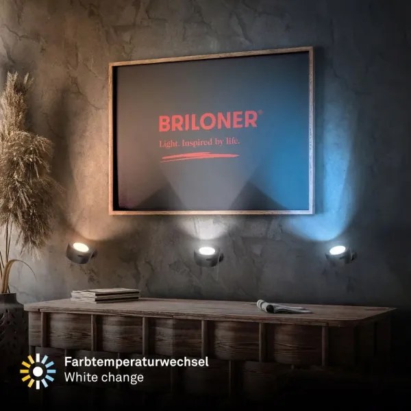 Briloner 3896015 - Lampada da parete a LED ricaricabile dimmerabile TARI LED/1,6W/5V 1500 mAh nero