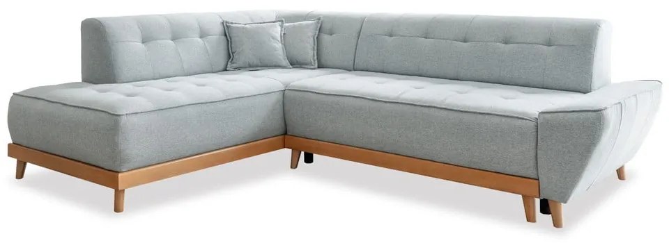 Divano letto angolare grigio chiaro L, angolo sinistro Dazzling Daisy - Miuform