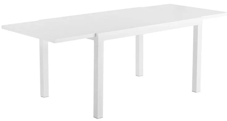 Tavolo da giardino allungabile Lyra II NATERIAL in alluminio bianco per 6 persone 130/214x90cm