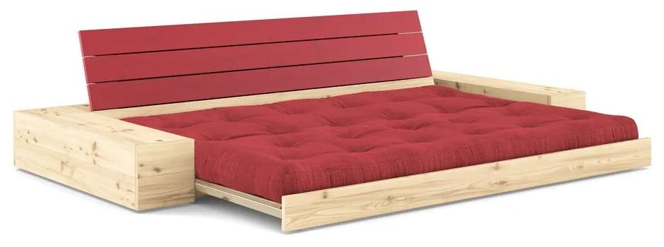 Divano letto in velluto rosso 244 cm Base - Karup Design