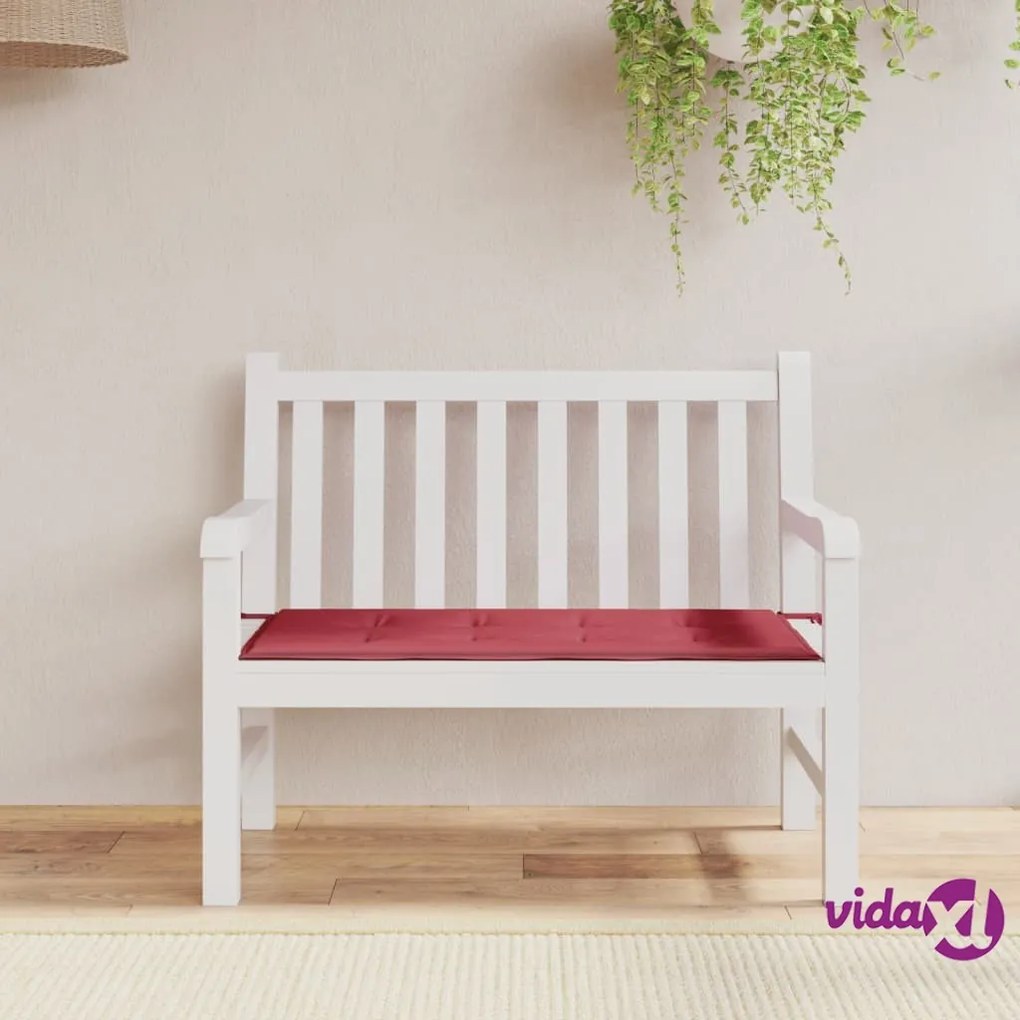 vidaXL Cuscino per Panca Rosso Vino 120x50x3 cm in Tessuto Oxford