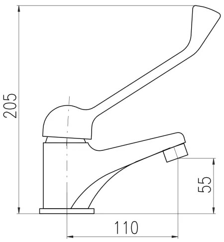 RAV Slezák SA626.0 - Miscelatore per lavabo SAZAVA con leva di tipo medico, cromo lucido