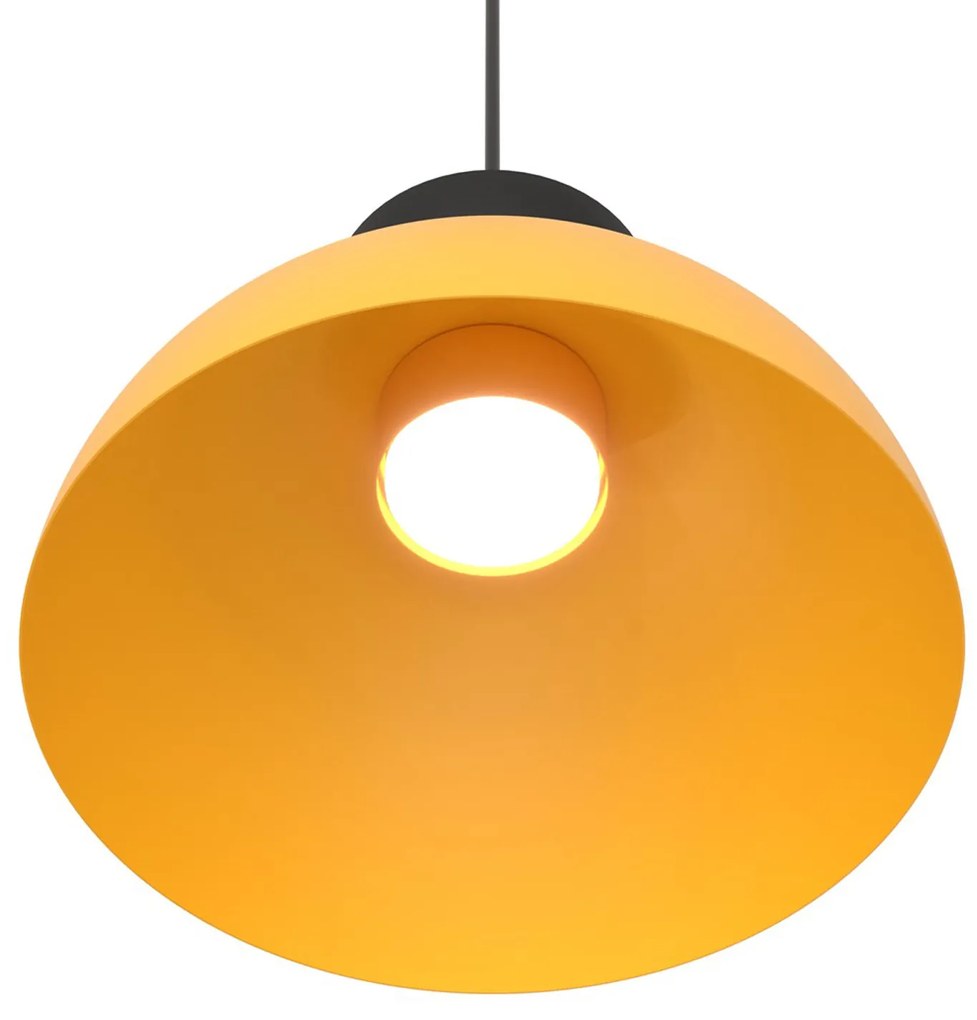Lampadario Minimal Efesto Acciaio Nero Arancione 1 Luce Gx53 Ip20