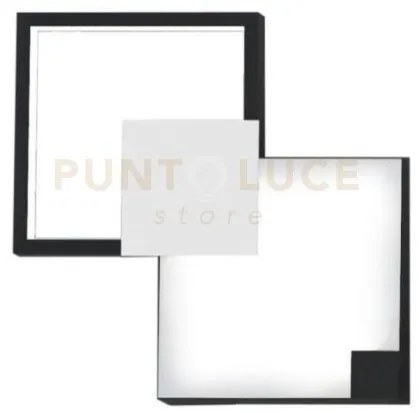 Medea-32 b lampada da parete 32cm led struttura nera e bianca in me...