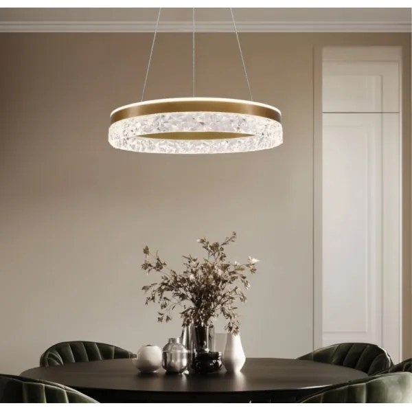 Lampadario LED a cavo FROZI LED/32W/230V Ø 50 cm oro