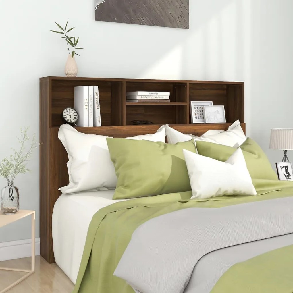 Testiera Con Scomparti Rovere Marrone 140x19x103,5 Cm /