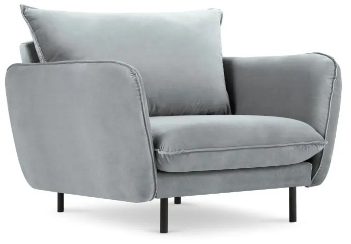 Poltrona in velluto grigio chiaro Vienna - Cosmopolitan Design