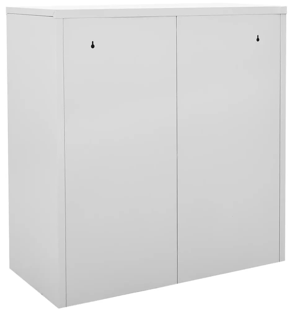 Armadietto a chiave grigio chiaro e rosso 90x45x92,5 cm acciaio