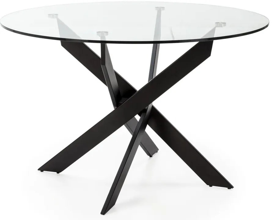 Tavolo da pranzo rotondo con piano in vetro 120x120 cm Ruth - Marckeric
