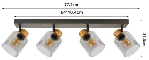 Brilagi - Faretto HYGGE 3xE14/15W/230V nero/fumé