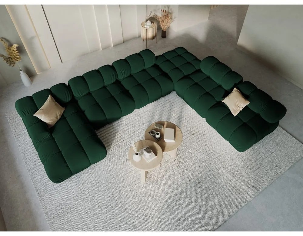 Divano in velluto verde 379 cm Bellis - Micadoni Home