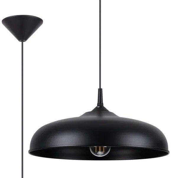 Sollux SL.1330 - Lampadario a sospensione con filo GINA 1xE27/15W/230V diametro 38 cm nero