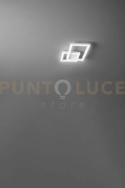 Plafoniera in alluminio colore bianco cross led 20w cct 3000k 4000k...