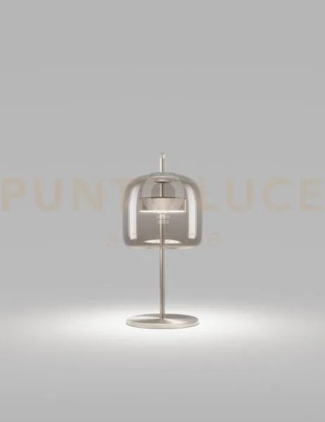 Jube lampada da tavolo s fume' trasparente acciaio satinato l3416  ...