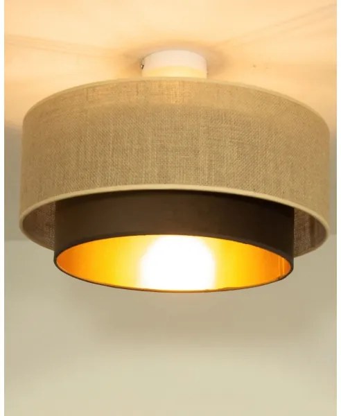 Plafoniera SARTA 1xE27/60W/230V Ø 45 cm marrone/juta