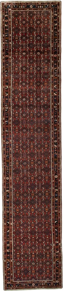 Hamedan Tappeto 520 x 110 Rosso (Iran) Annodato A Mano
