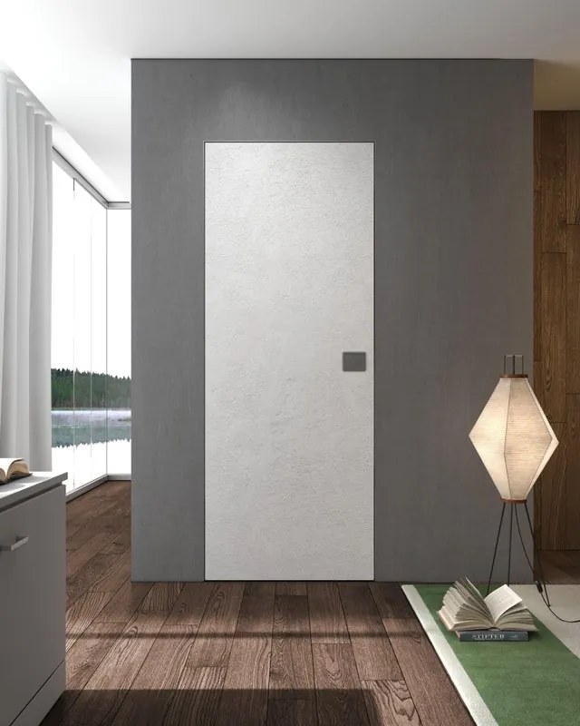 Porta interna a battente filomuro Nairobi Primer in legno colore bianco, L 70 x H 210 cm, apertura a sinistra