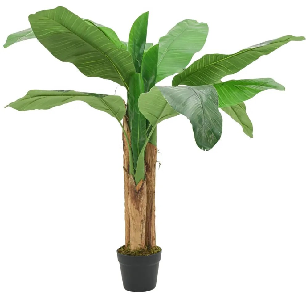Albero Di Banano Artificiale 9 Foglie 120 Cm Verde /