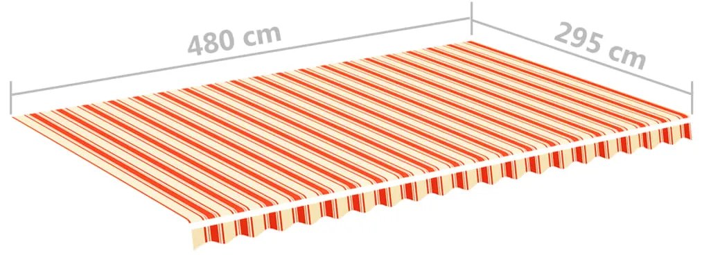 Tessuto di Ricambio per Tenda da Sole Giallo e Arancio 5x3 m