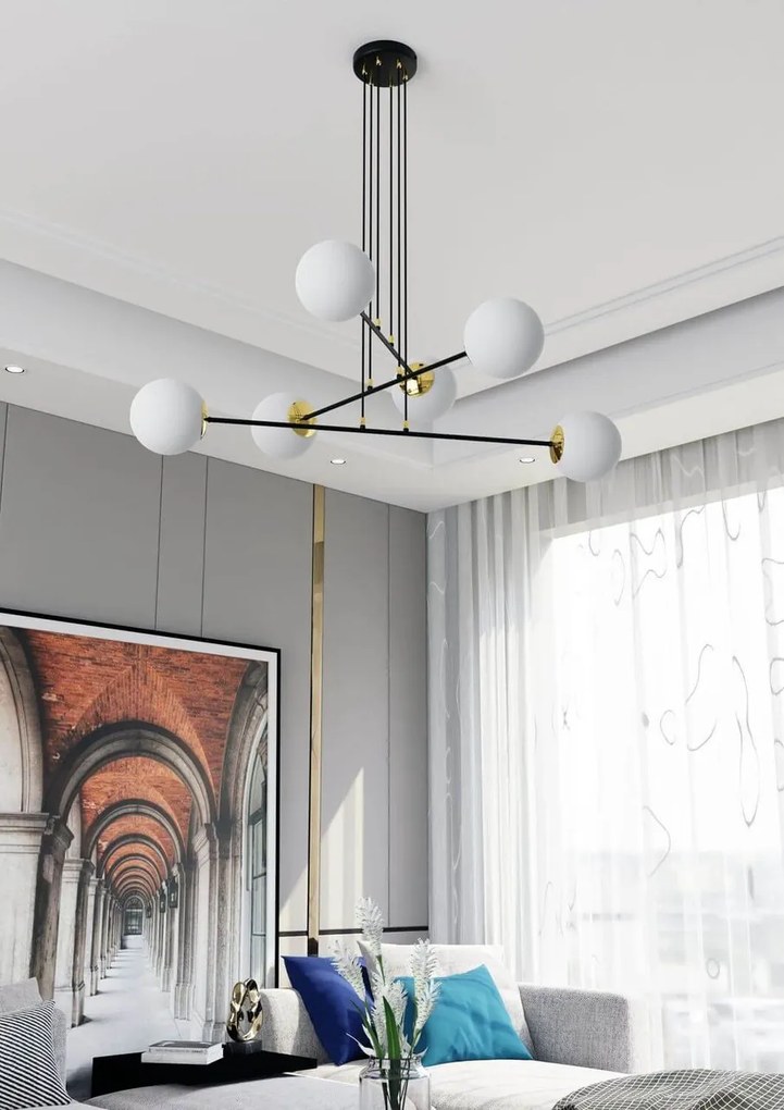 Lampadario a sospensione OGNIS 6 BLACK