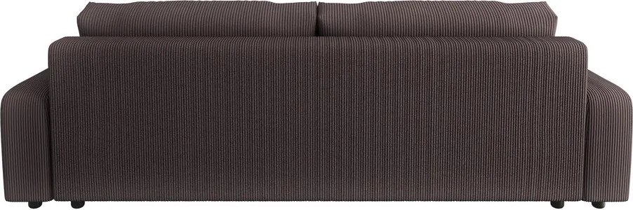 Divano marrone allungabile/con contenitore con rivestimento in velluto a coste 234 cm Sara – Ropez