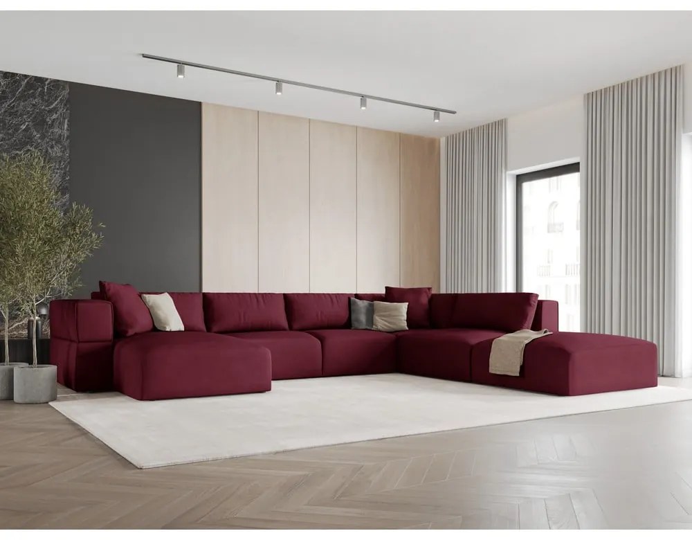 Divano a U angolare bordeaux, angolo destro Esther - Milo Casa