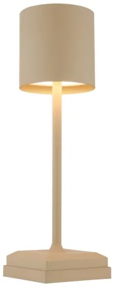 Globo 58487S - Lampada da tavolo ricaricabile a LED DIXON, dimmerabile con controllo touch, 1,5W/5V 2200 mAh beige